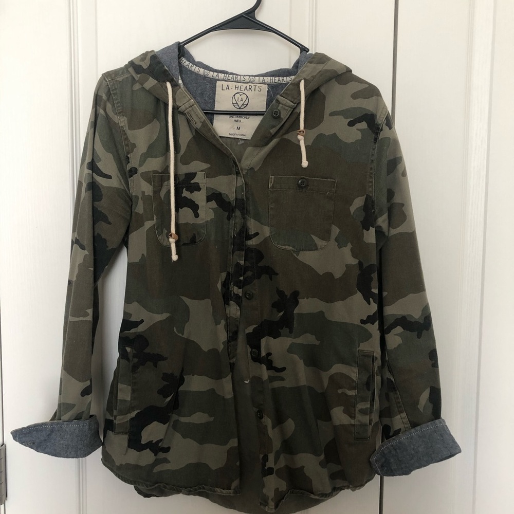 Camo and Chambray lightweight jacket